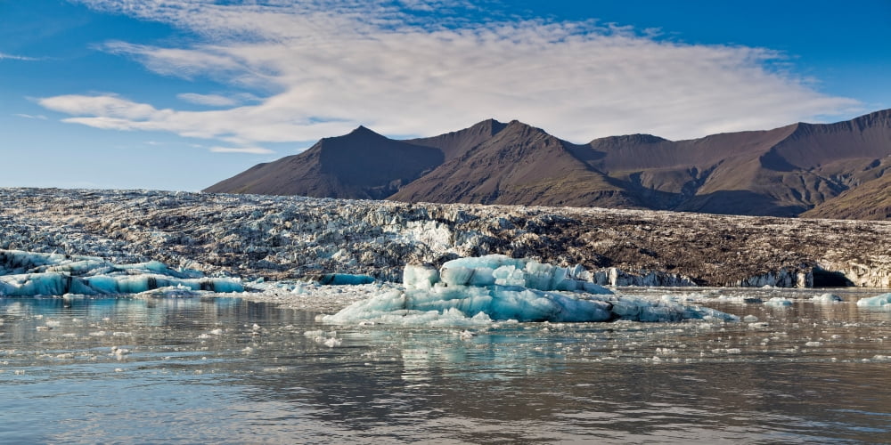 Icebergs Jokulsarlon Glacial Lagoon Breidamerkurjokull Vatnajokull Ice Cap Iceland Canvas Art - Panoramic Images (9 x 27)