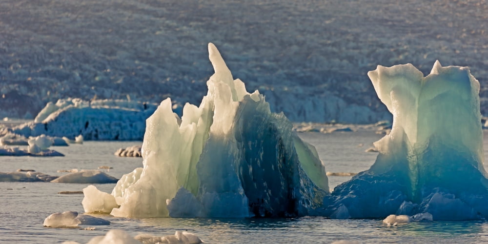Icebergs at the Jokulsarlon Glacial Lagoon Breidamerkurjokull Vatnajokull Ice Cap Iceland Canvas Art - Panoramic Images (12 x 36)