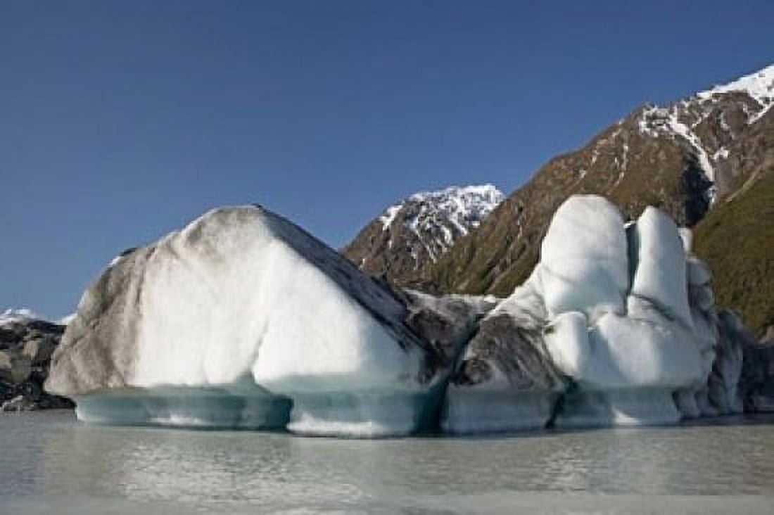 Icebergs in Tasman Glacier Terminal Lake Canterbury South Island New Zealand Canvas Art - David Wall DanitaDelimont (36 x 24)