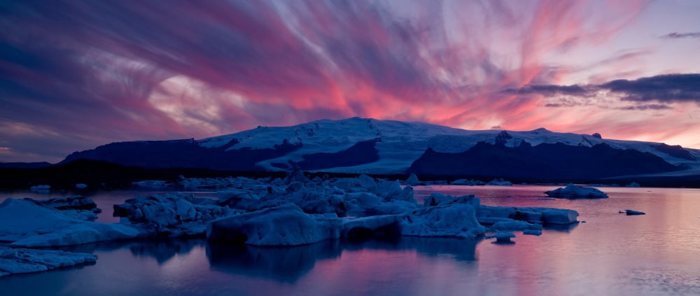 Icebergs in a glacial lake Jokulsarlon Lagoon Iceland Canvas Art - Panoramic Images (36 x 12)