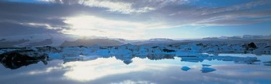 Icebergs in a lake Jokulsarlon Lagoon Iceland Canvas Art - Panoramic Images (36 x 12)