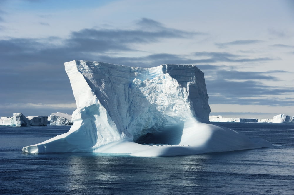Icebergs in the Antarctic Sound Canvas Art - Steve JonesStocktrek Images (18 x 12)