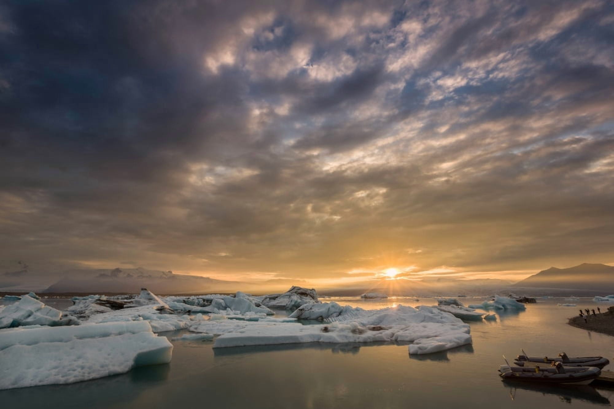 Icebergs on the Jokulsarlon Glacial Lagoon Breidamerkurjokull Vatnajokull Ice Cap Iceland Canvas Art - Panoramic Images (27 x 9)