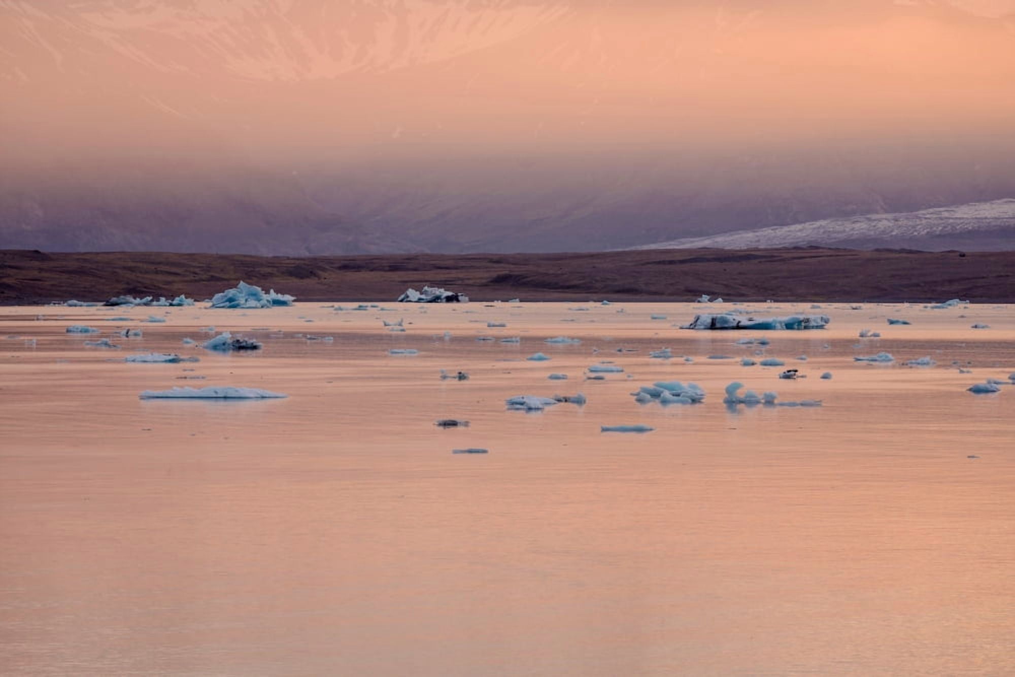 Icebergs on the Jokulsarlon Glacial Lagoon Breidamerkurjokull Vatnajokull Ice Cap Iceland Canvas Art - Panoramic Images (36 x 12)