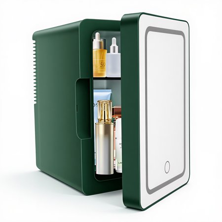 Iceblue 6L Mini Cooler/Skincare Fridge, Beauty Mini Fridge with Light, Green