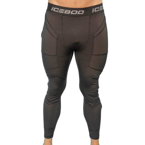 Icebod Active Men’s Long Compression Pants with Ice Gel Packs for Thighs, Knees & Shins, Cold Therapy for Recovery