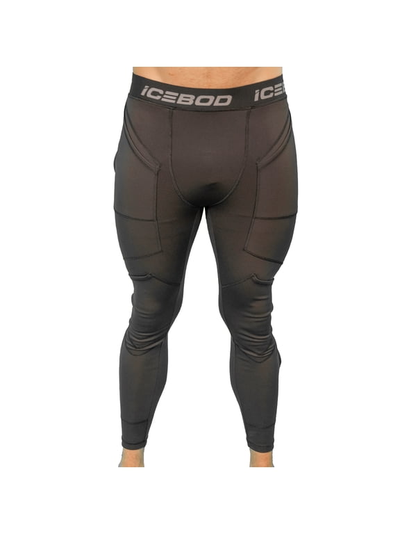 Men’s Long Compression Pants with Ice Gel Packs for Thighs, Knees & Shins, Cold Therapy for Recovery