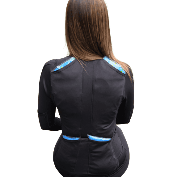 Icebod Active Women's Long Sleeve Compression Shirt with Custom Pockets & 8 Reusable Ice Pack Gels for Shoulder, Elbow & Back Recovery