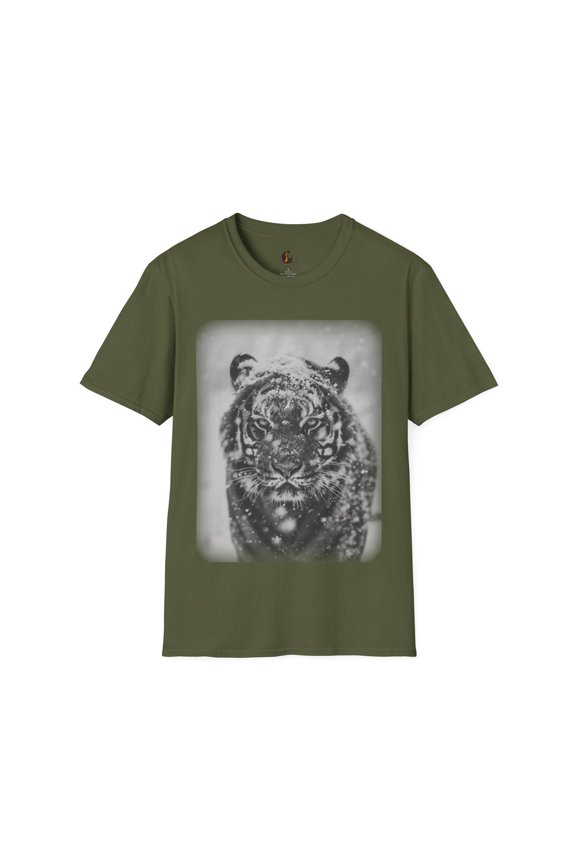 Icebound Majesty: Siberian Tiger Tee - Comfort Wear and Wildlife Care