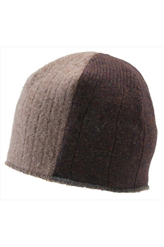 Xob 860-3 Trio Beanie - Brown & Tan, Medium-Large