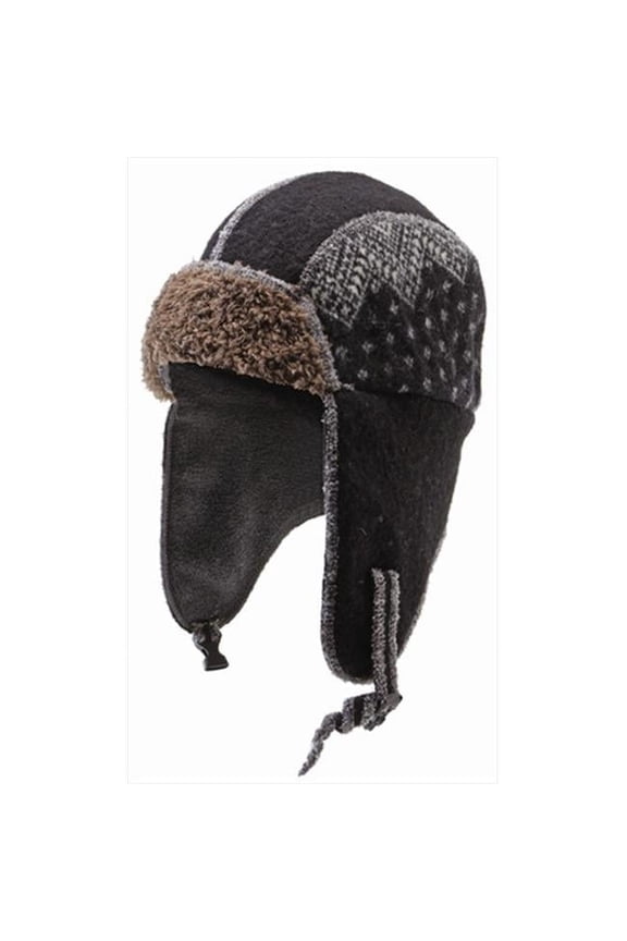 Xob 867-12 Icebox Xobomber Winter Hat - Black & Grey, Medium-Large