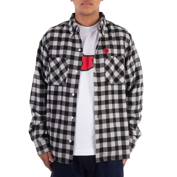 Icecream Check Pattern Flannel Shirt, Size Large