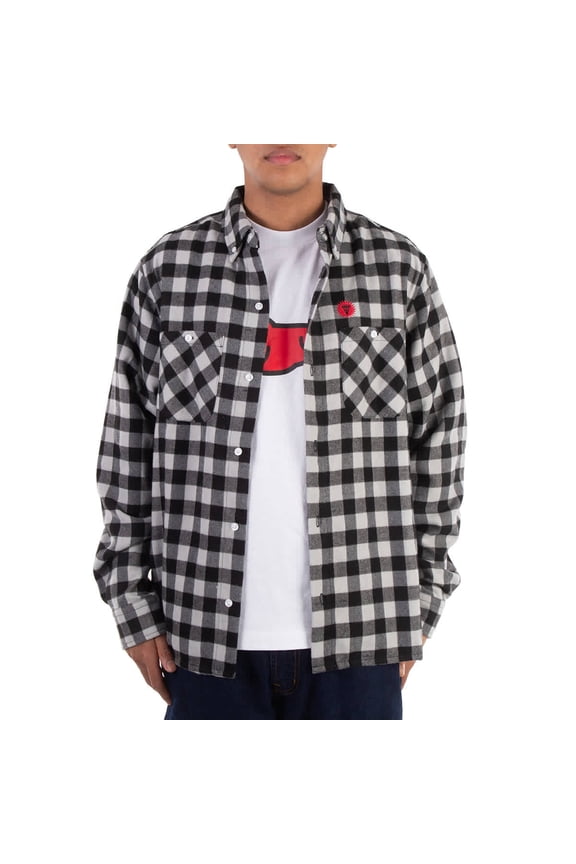 Check Pattern Flannel Shirt, Size Large