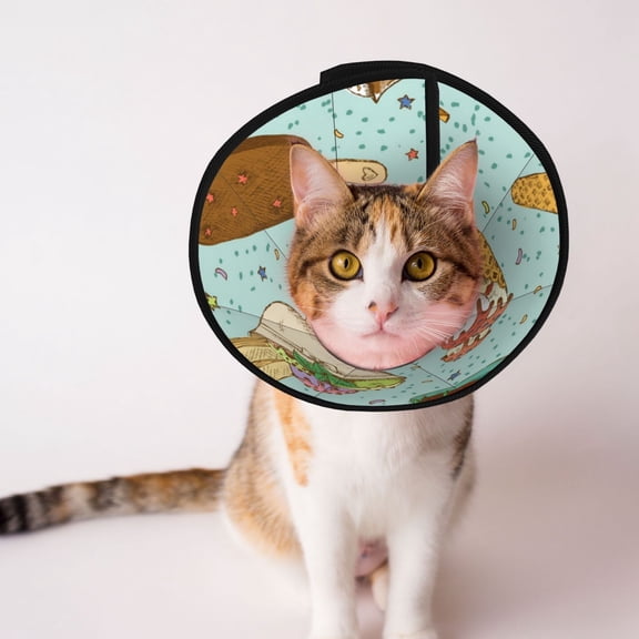 Icecream Ice Cream Sweet Soft Pet Recovery Collar for Cats Small Dogs, Protective Elizabeth Collar for Post-Surgery, Anti-Lick & Anti-Scratch