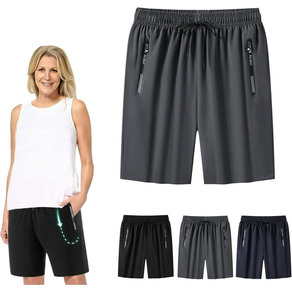 Iced Active Shorts for Women Men, Lanenow Icedactive Ice Silk Quick Drying Stretch Shorts Unisex