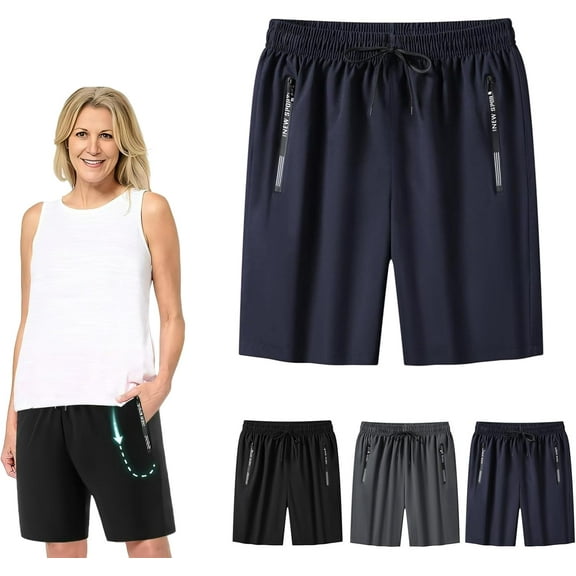 Iced Active Shorts for Women Men, Lanenow Icedactive Ice Silk Quick Drying Stretch Shorts Unisex
