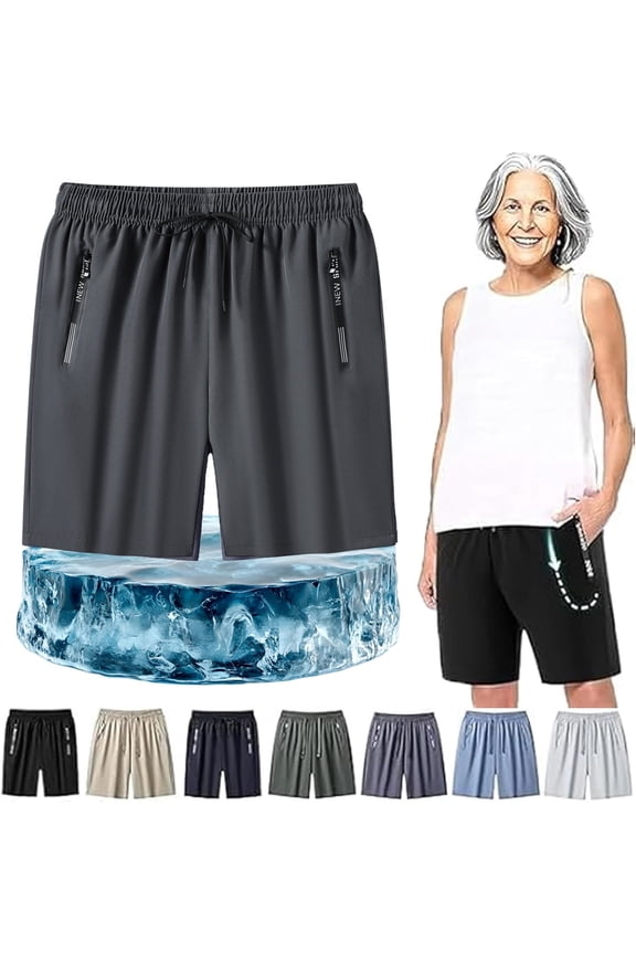 Iced Active Silk Quick Drying Stretch Shorts Cooling Shorts for Senior Women Over 50