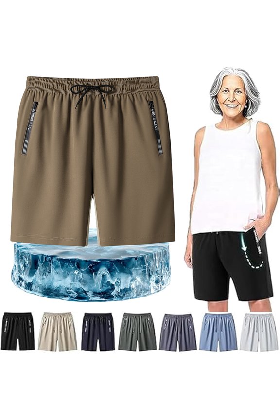 Iced Active Silk Quick Drying Stretch Shorts Cooling Shorts for Senior Women Over 50