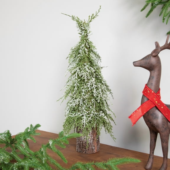 Iced Cedar Pine Artificial Mini Christmas Tree - 18" - Unlit