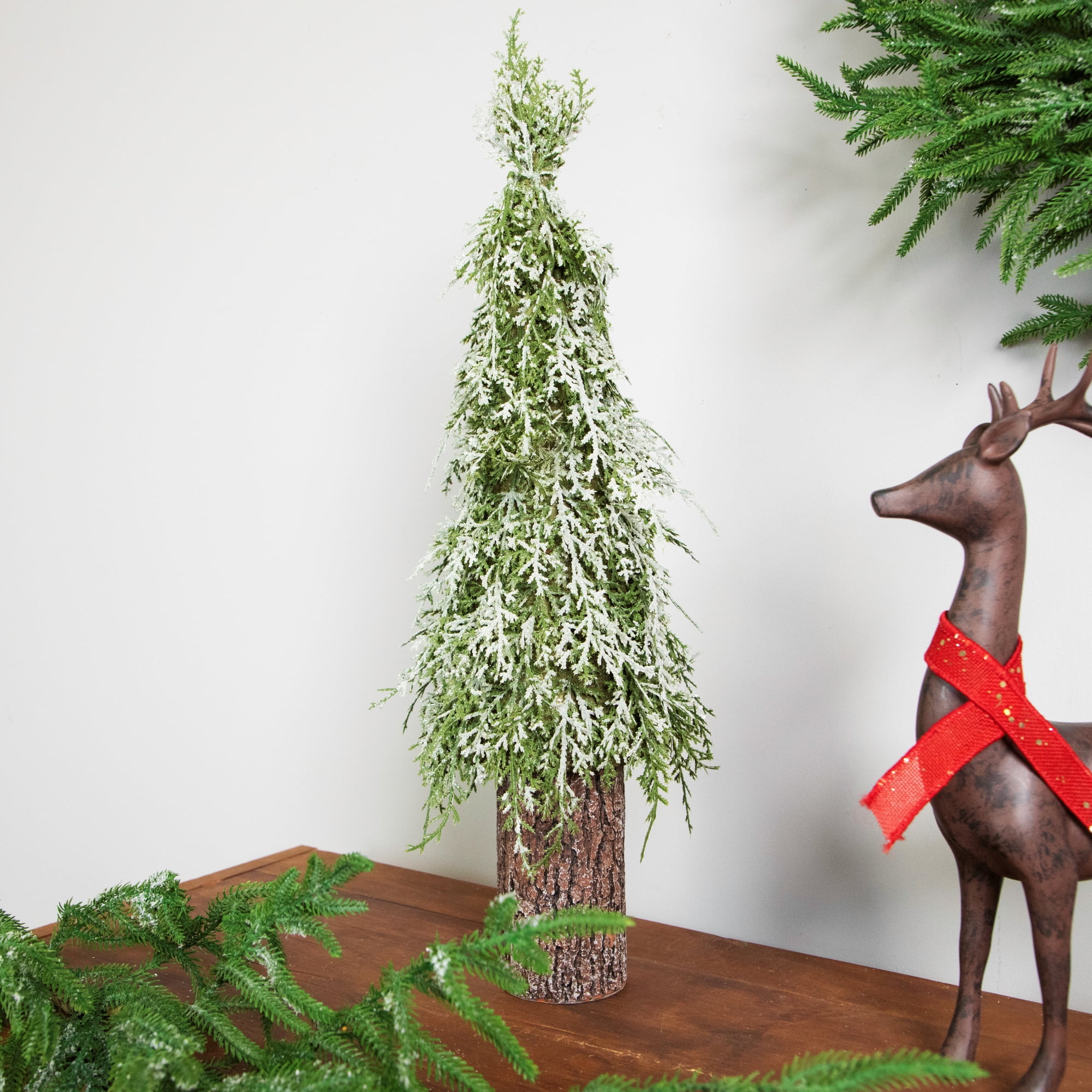 Iced Cedar Pine Artificial Mini Christmas Tree - 22" - Unlit