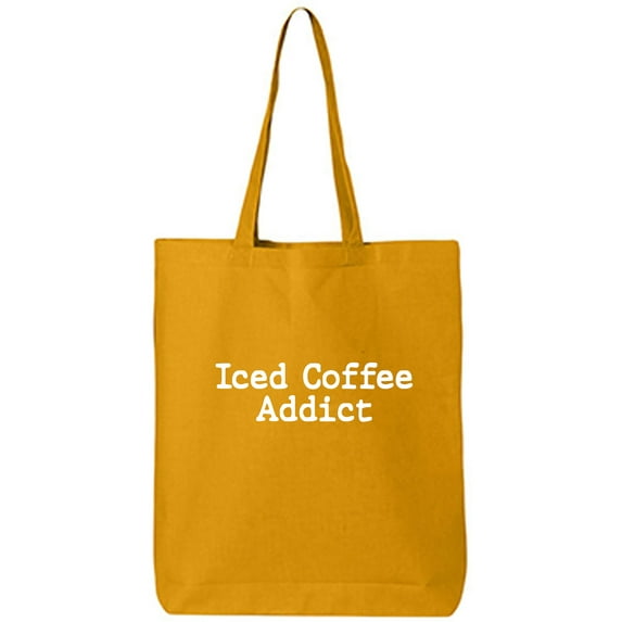 Iced Coffee Addict Cotton Canvas Tote Bag