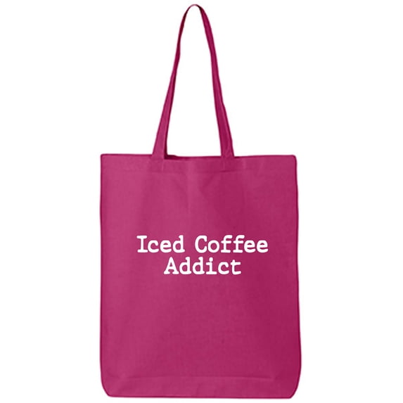 Iced Coffee Addict Cotton Canvas Tote Bag