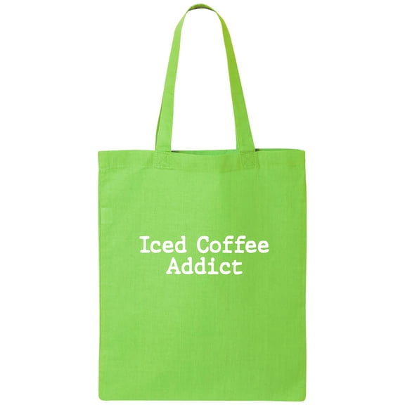 Iced Coffee Addict Cotton Canvas Tote Bag