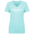 thumbnail image 1 of Iced Coffee Addict Womens V-Neck T-Shirt, 1 of 3