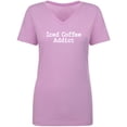 thumbnail image 1 of Iced Coffee Addict Womens V-Neck T-Shirt, 1 of 3