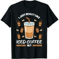 thumbnail image 1 of Iced Coffee Caffeine Espresso Coffeeholic Cold Brew Latte T-Shirt, 1 of 3