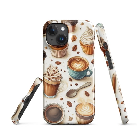 Iced Coffee, Cupcake, Latte Cell Phone Case, Coffee Shop, Coffee Lovers Snap case for iPhone® (iPhone 15)