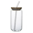 thumbnail image 1 of Iced Coffee Cups 550ml/19oz, Mason Jars Glass Cups, Boba Cups With Lids and Straws, Reusable Wide Mouth Smoothie Cups,Travel Glass Drinking Jars, 1 of 12