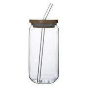Iced Coffee Cups 550ml/19oz, Mason Jars Glass Cups, Boba Cups With Lids and Straws, Reusable Wide Mouth Smoothie Cups,Travel Glass Drinking Jars