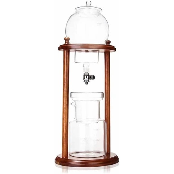 Iced Coffee Drip Coffee Maker, Manual Coffee Maker, 600Ml, Clear Glass, Copper, Traditional Style, Ideal for Iced Coffee