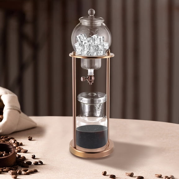 Iced Coffee Dripper Cold Brew Drip Tower Coffee Maker Stainless Steel 600ml Gold