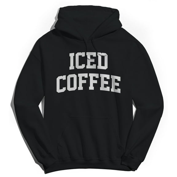 Iced Coffee Graphic Black Men's Cotton Pullover Hoodie
