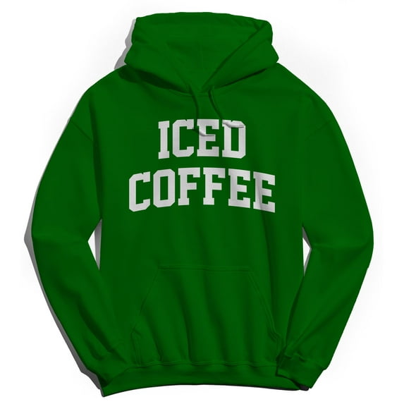 Iced Coffee Graphic Irish Green Men's Cotton Pullover Hoodie