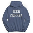 thumbnail image 1 of Iced Coffee Graphic Navy Heather Men's Cotton Pullover Hoodie, 1 of 1