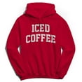 thumbnail image 1 of Iced Coffee Graphic Red Men's Cotton Pullover Hoodie, 1 of 1
