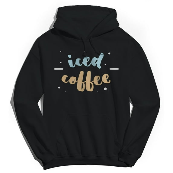Iced Coffee Humor Graphic Black Men's Crewneck Sweatshirt Hoodie