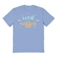 thumbnail image 1 of Iced Coffee Humor Graphic Light Blue Men's Cotton T-Shirt, 1 of 1