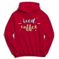 thumbnail image 1 of Iced Coffee Humor Graphic Red Men's Crewneck Sweatshirt Hoodie, 1 of 1