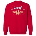 thumbnail image 1 of Iced Coffee Humor Graphic Red Men's Crewneck Sweatshirt, 1 of 1