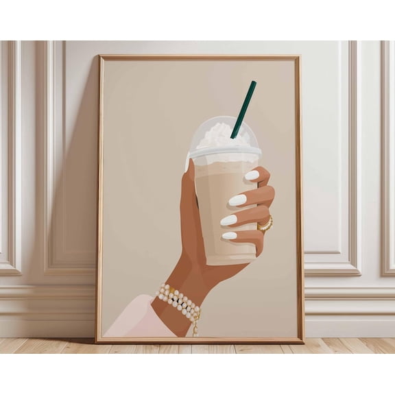 Iced Coffee Latte Wall Art Print