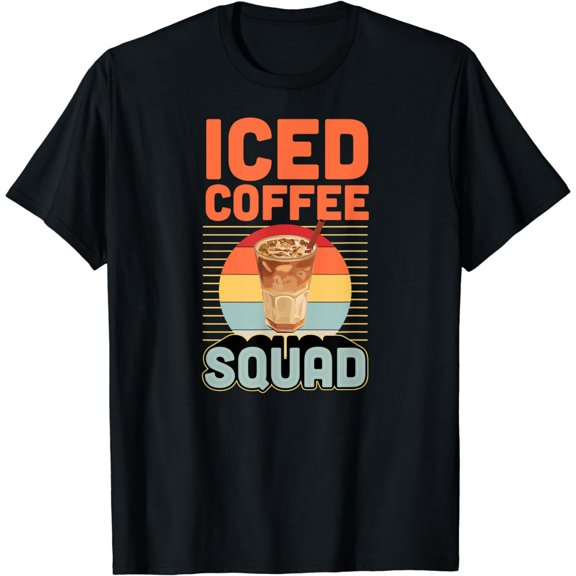 Iced Coffee Squad Matching Retro Vintage Style Iced Coffee T-Shirt