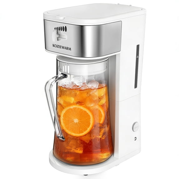 Iced Coffee Tea Maker with Reusable Filter Basket 3 QT Pitcher Iced Tea and Coffee Machine, Tea Makers For Iced Tea, Lattes, Lemonade and Flavored Water