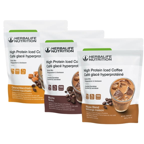 Iced Coffee Herbalife Trio Combo: Mocha, Macchiato and House Blend 12 oz each