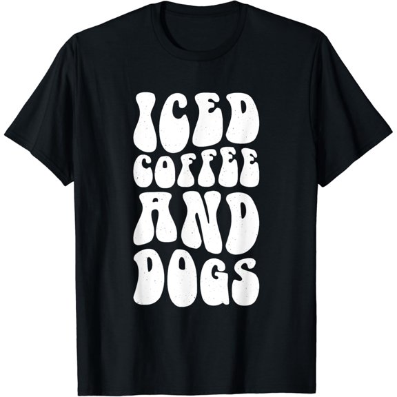 Iced Coffee and Dogs Veterinary Recepionist Vet Tech T-Shirt