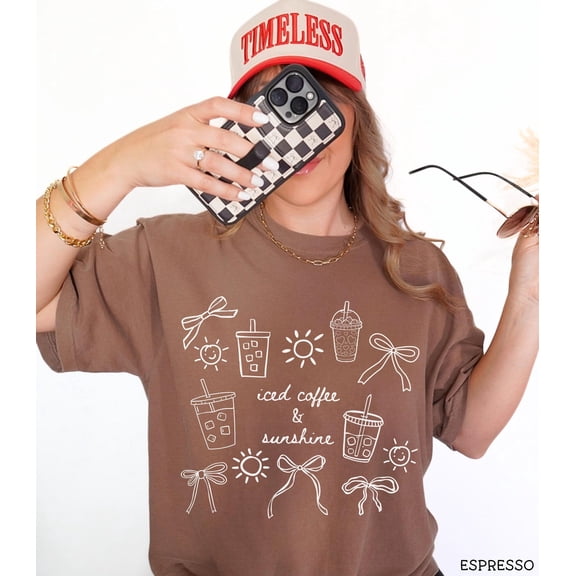 Iced Coffee and Sunshine, Iced Coffee Shirt, Coffee Lover Gifts, Summer Vibes Shirt, Coffee Club Shirt, Summer Tshirt