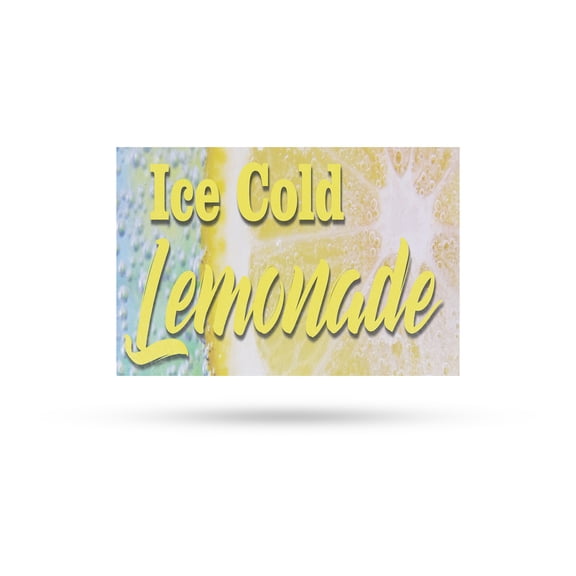 Iced Cold Lemonade Vinyl Decal 18 Inch x 24 Inch Weatherproof Heavy-Duty Adhesive Backing | Refreshing Drinks, Summer Favorites, Food Stands | Made in USA